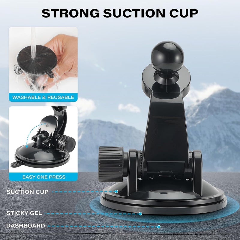 1Zero 2 PCS Adjustable GPS Car Mount for Garmin Nuvi Dezl Drive Drivesmart Zumo Driveassist DriveLuxe StreetPilot RV, Replacement Suction Cup GPS Dash Ball Mount Dashboard Windshield Car Holder - Image 5